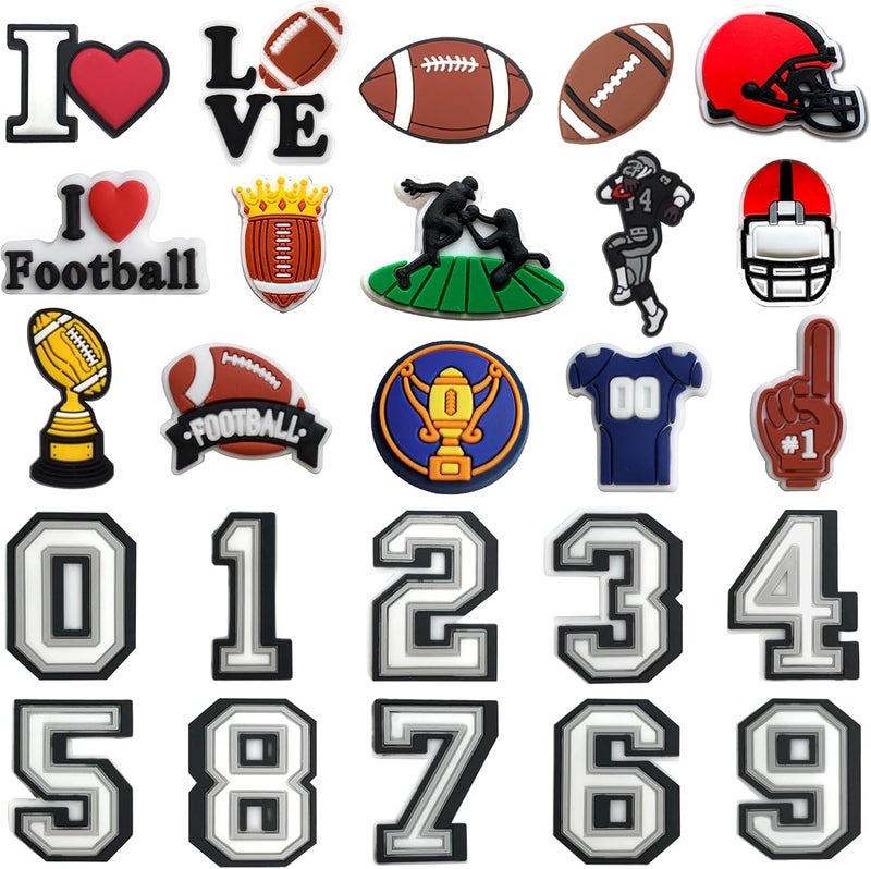 BULKITEM 25PCS Sports Shoe Decoration Charms,Basketball Soccer Baseball Golf Football Shoe Decoration Charms - Image 1